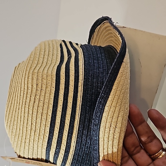 Summer Fedora Hat 100% paper straw Unisex black detail British Style Handmade - Picture 4 of 17